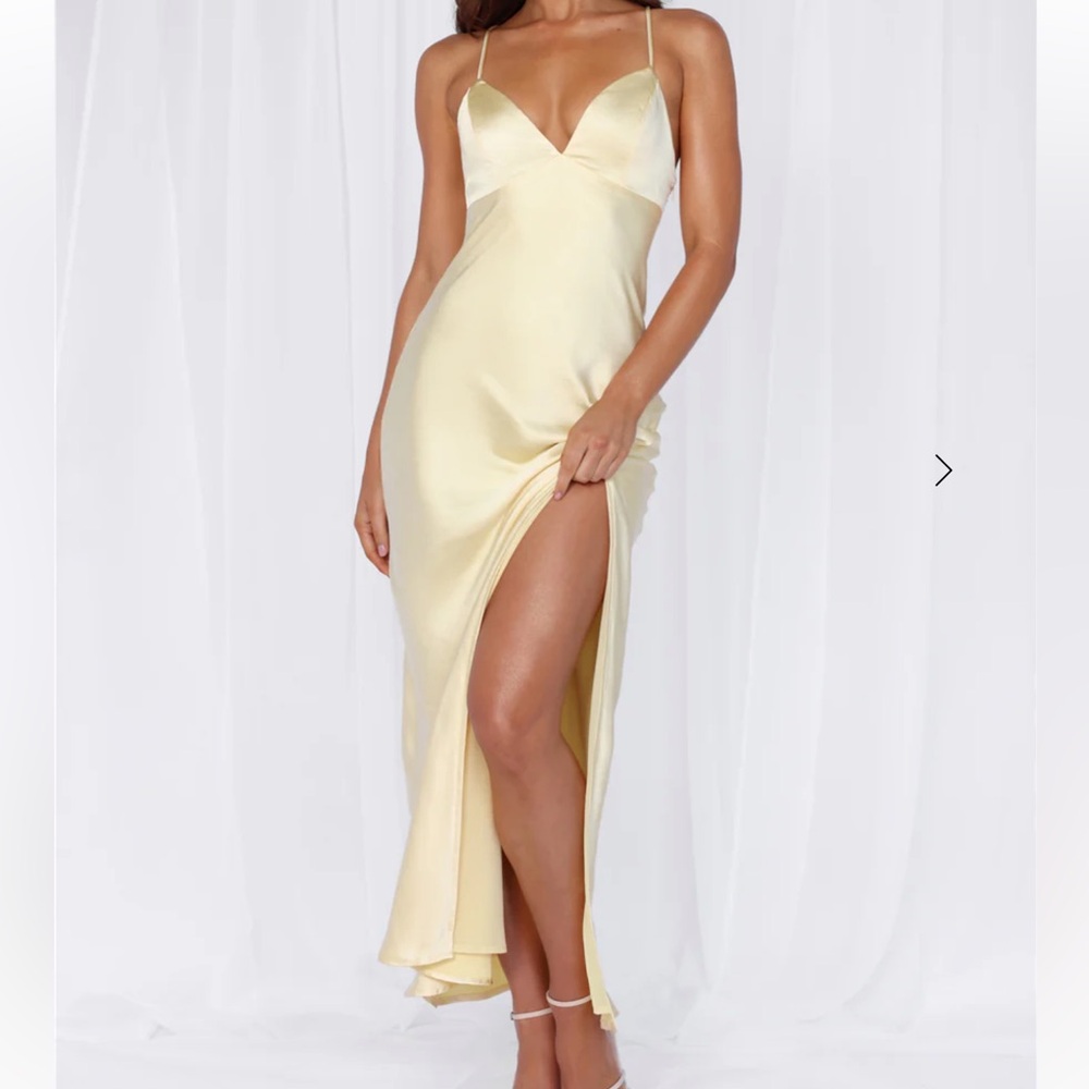 Hello Molly Yellow Satin Dress
